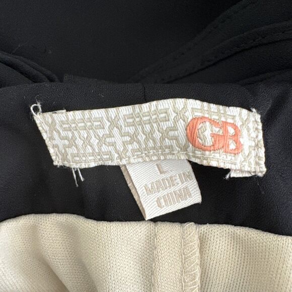 Cocktail Chevron Dress Women’s Size L Black Cream 3/4 Sleeve Bow Back Formal - Picture 13 of 14